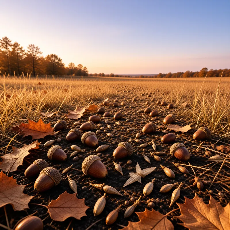 Sunset Field with Acorns