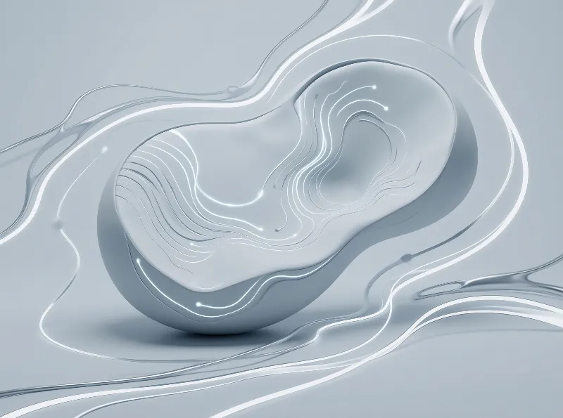 Abstract White Fluid Form