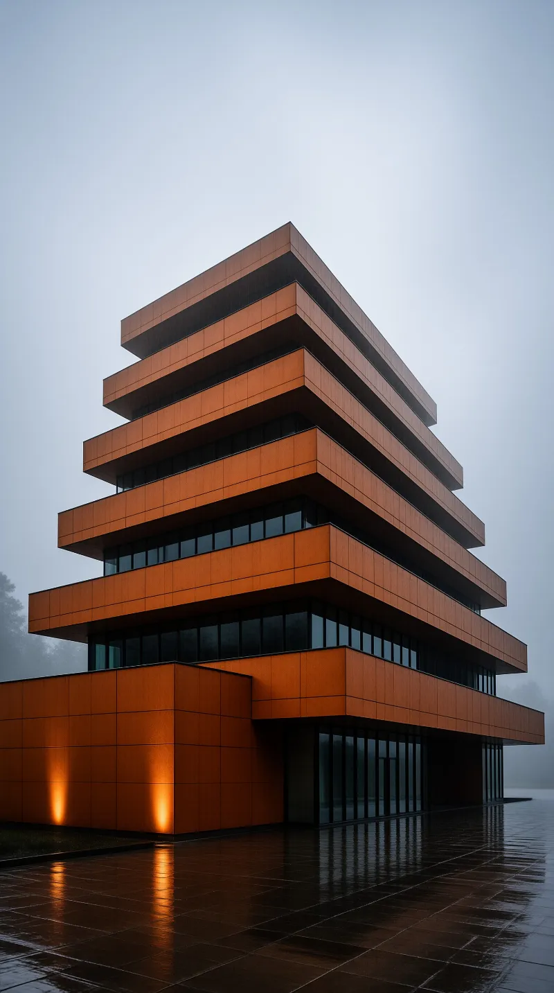 Stacked Orange Building