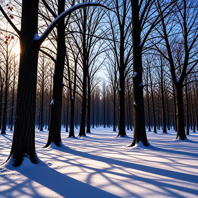 Snowy Forest at Sunrise