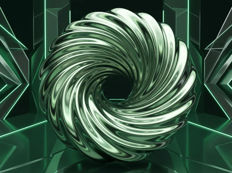 Futuristic Green Spiral