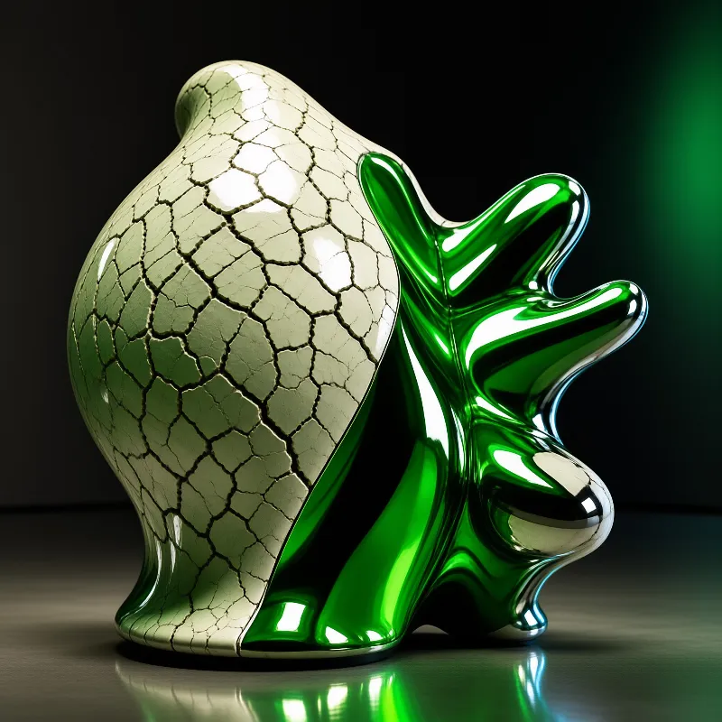 Abstract Cracked Sculpture
