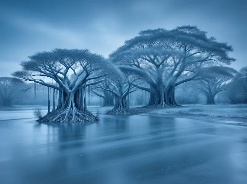 Ethereal Blue Forest
