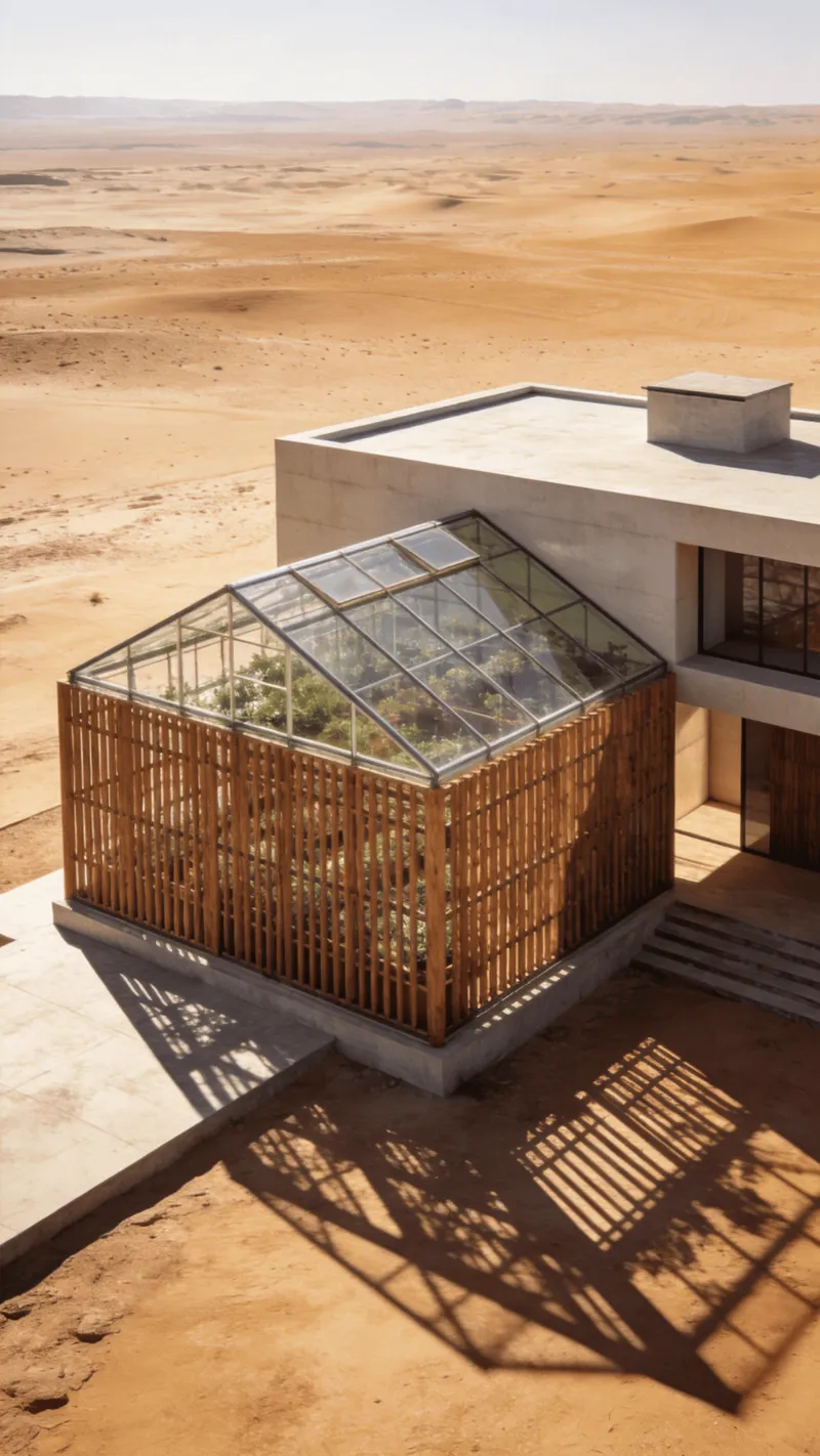 Greenhouse with Wooden Lattice — Desert Plain
