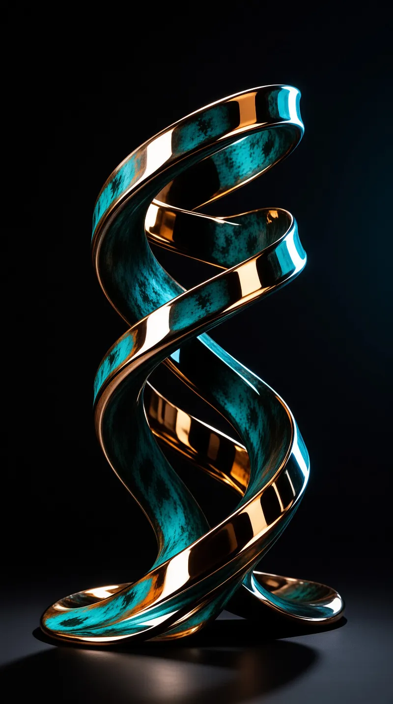 Abstract Blue Gold Spiral