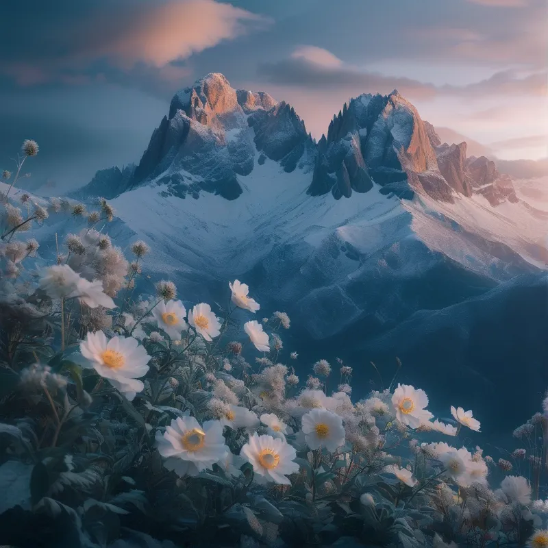 Alpine Wildflowers at Dawn