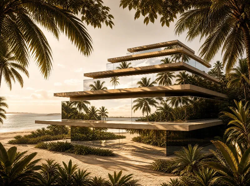 Modern Tropical Glass Villa
