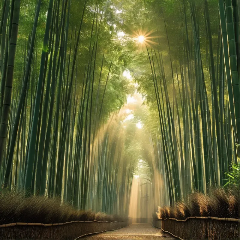 Sunlight in Bamboo Grove