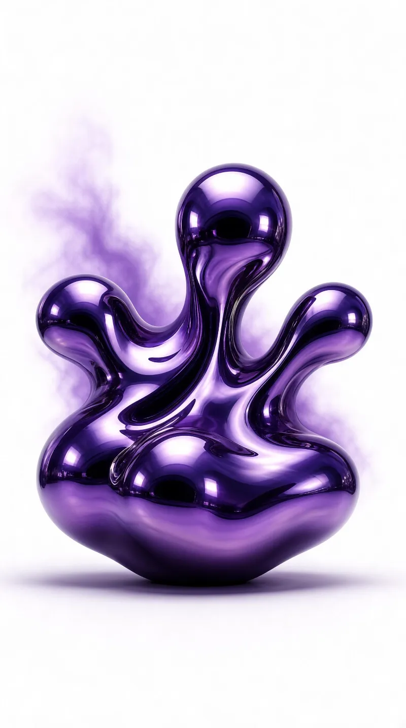 Purple Metallic Abstract Sculpture