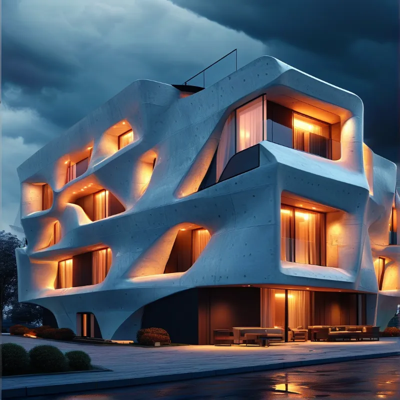 Futuristic White Building