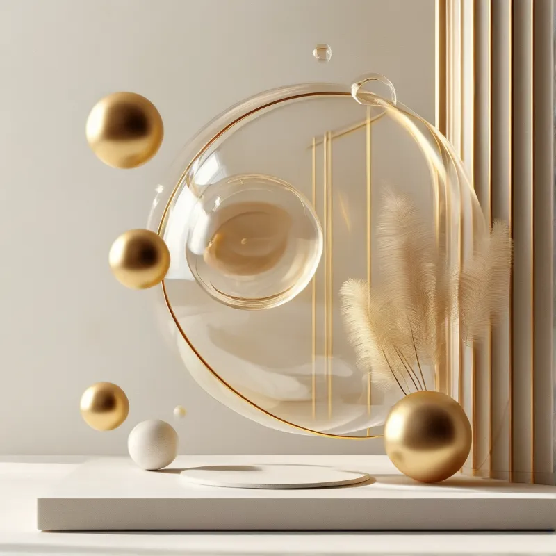 Abstract Gold & Glass Decor