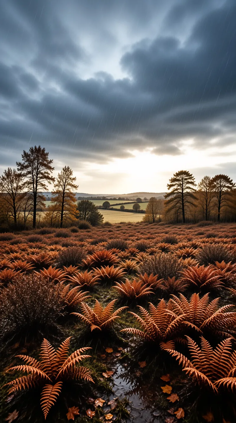 Autumn Rainy Landscape