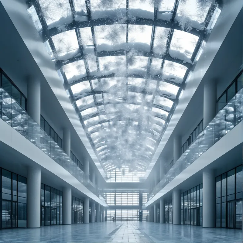 Snowy Glass Atrium