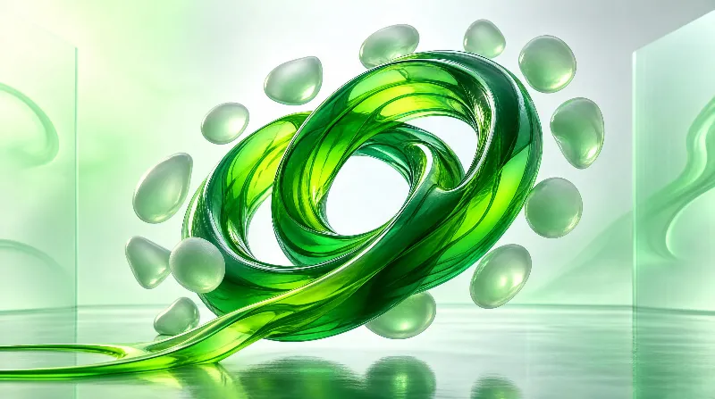 Green Abstract Loop with Droplets