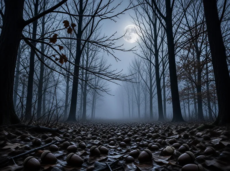 Moonlit Misty Forest