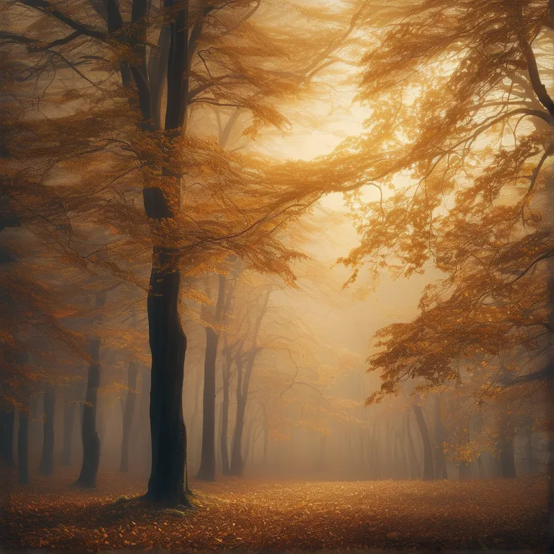Misty Autumn Forest
