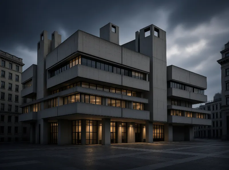 Modern Building at Dusk