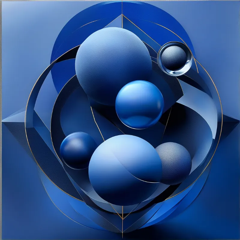 Abstract Blue Spheres