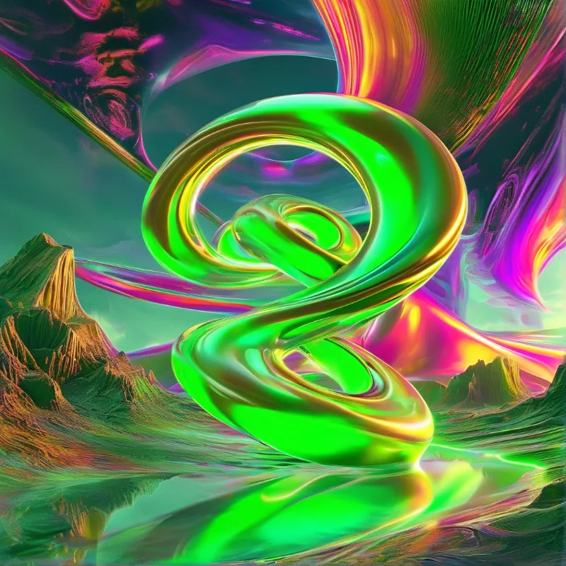Abstract Green Spiral Art