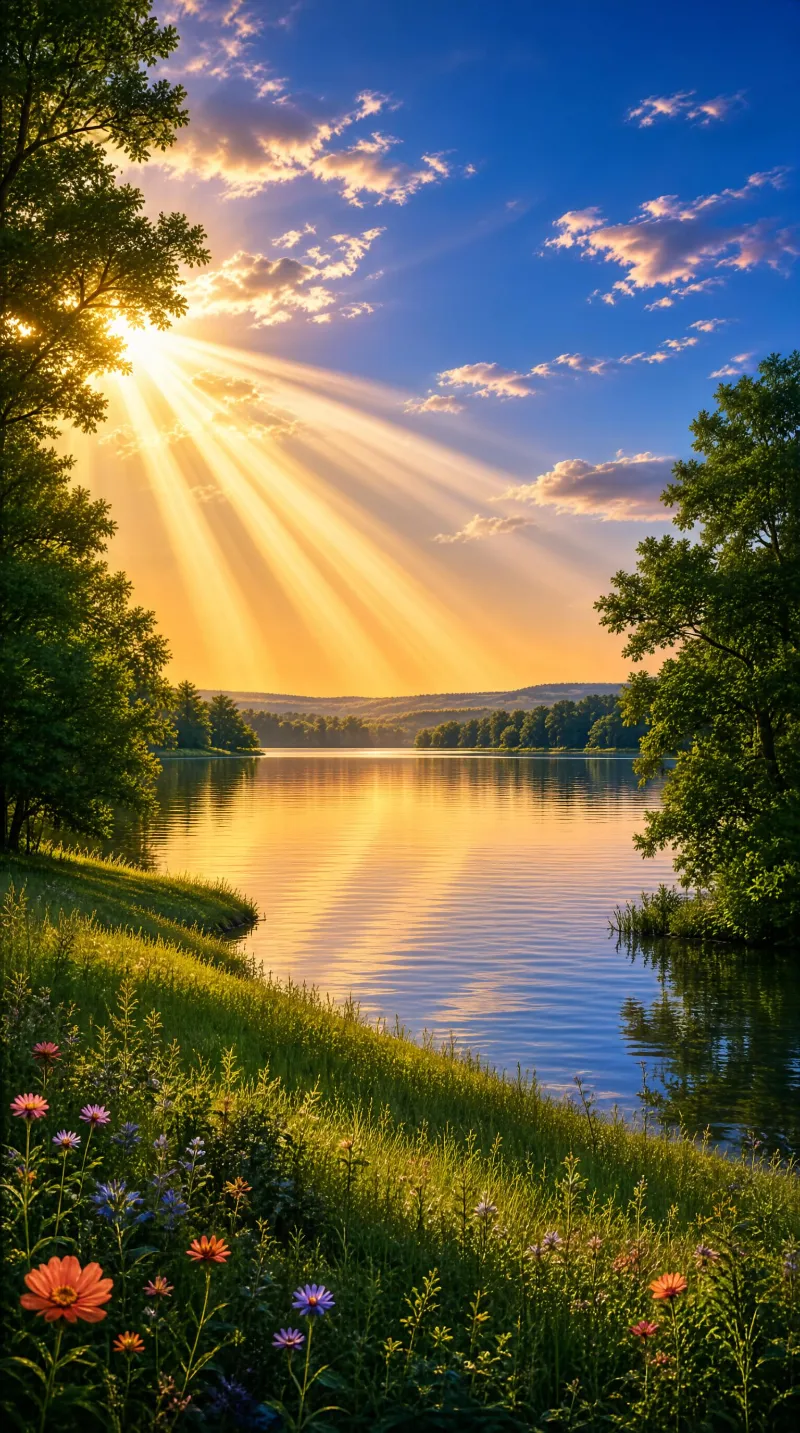 Sunset Lake Scenery