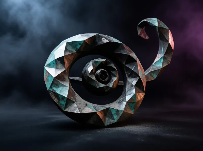 Geometric Bronze Spiral