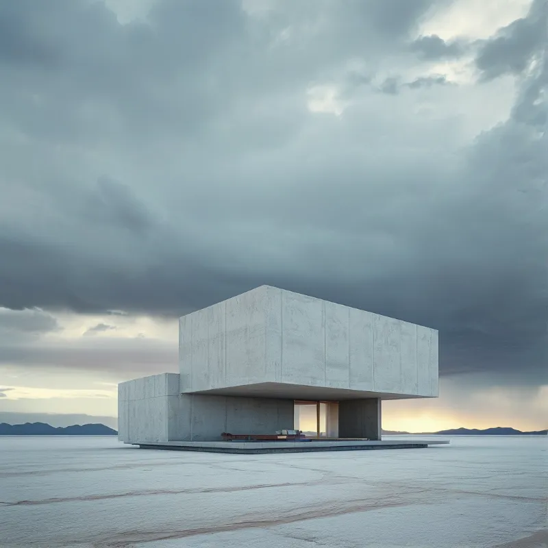 Minimalist Building in Desert