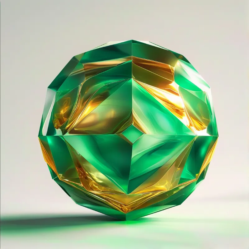 Emerald Faceted Sphere — Crystalline Study
