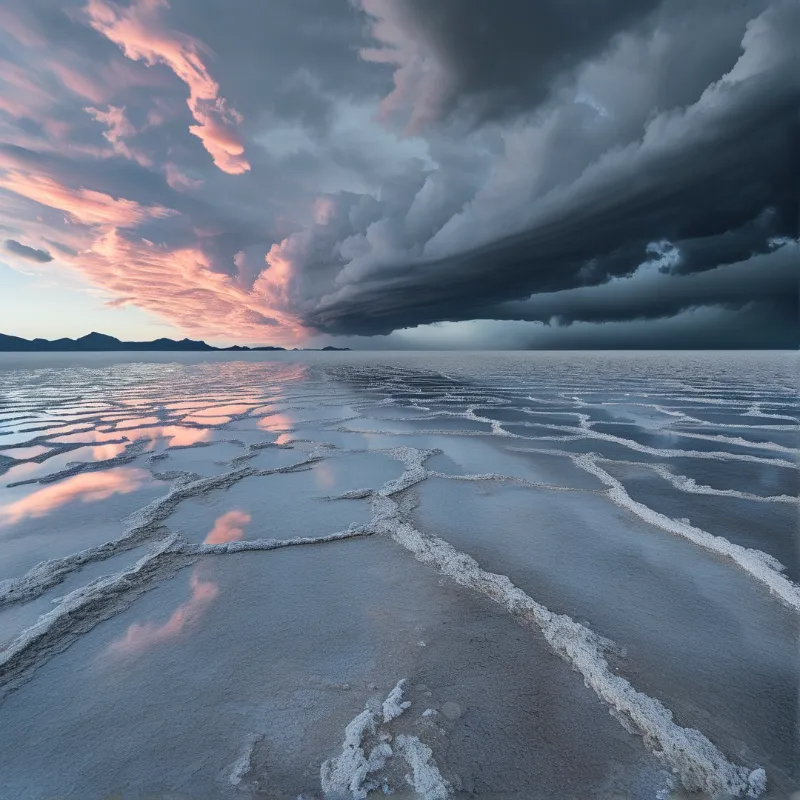 Dramatic Salt Flat Sky