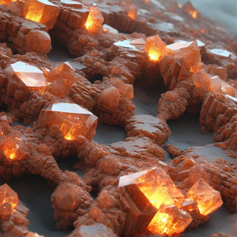 Glowing Red Crystals