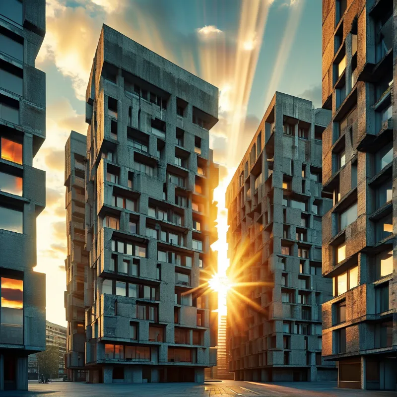 Golden Light Through Concrete