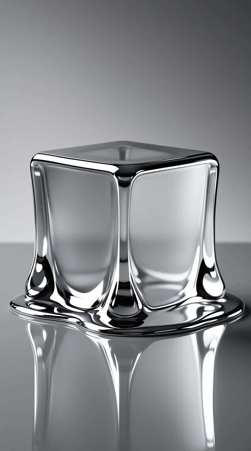 Melting Chrome Cube