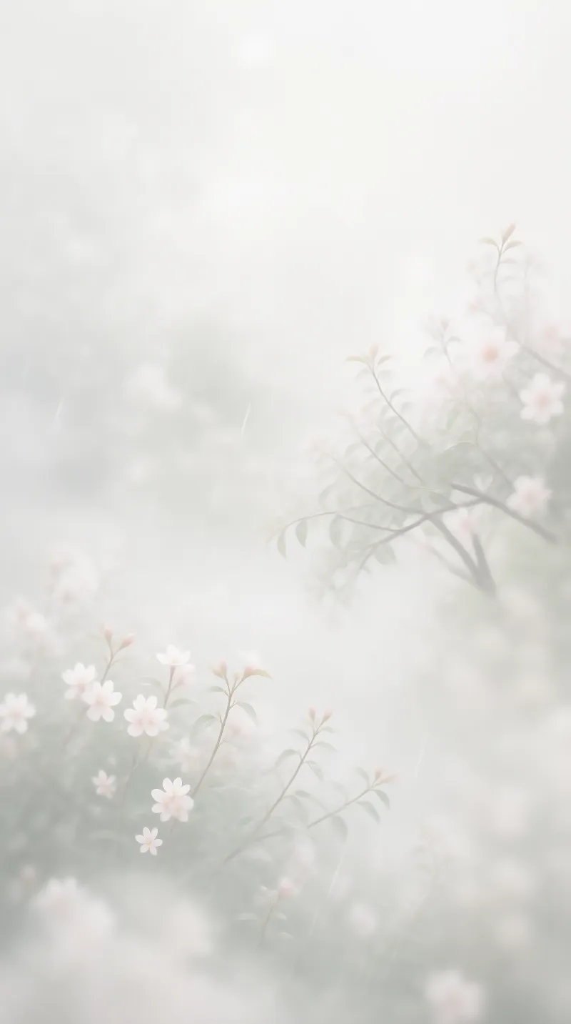 Misty Rain with Blossoms