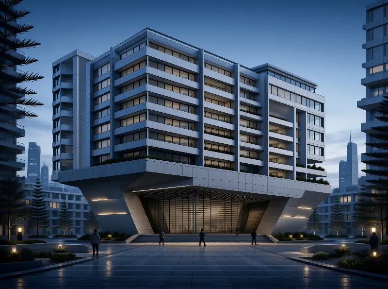 Modern Building at Dusk