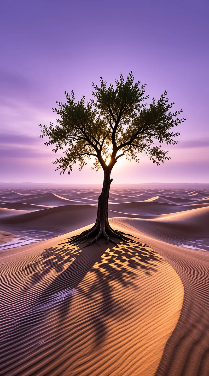 Solitary Tree in Desert