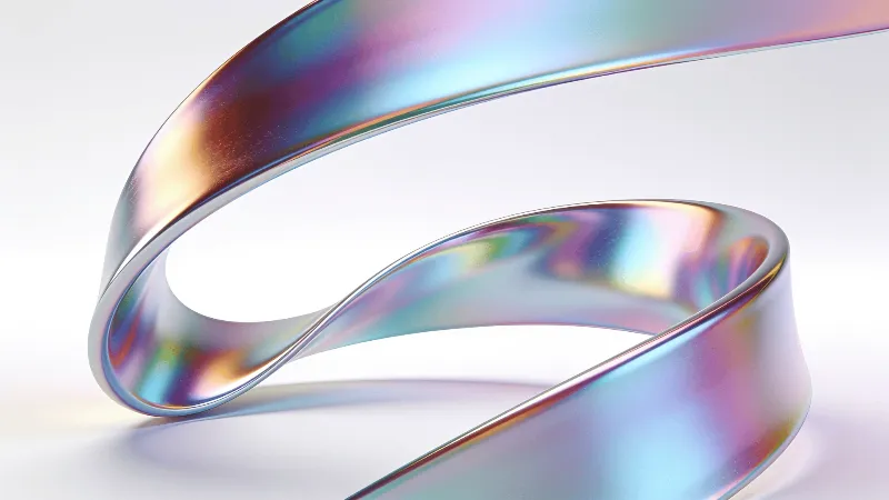 Iridescent Curved Ribbon