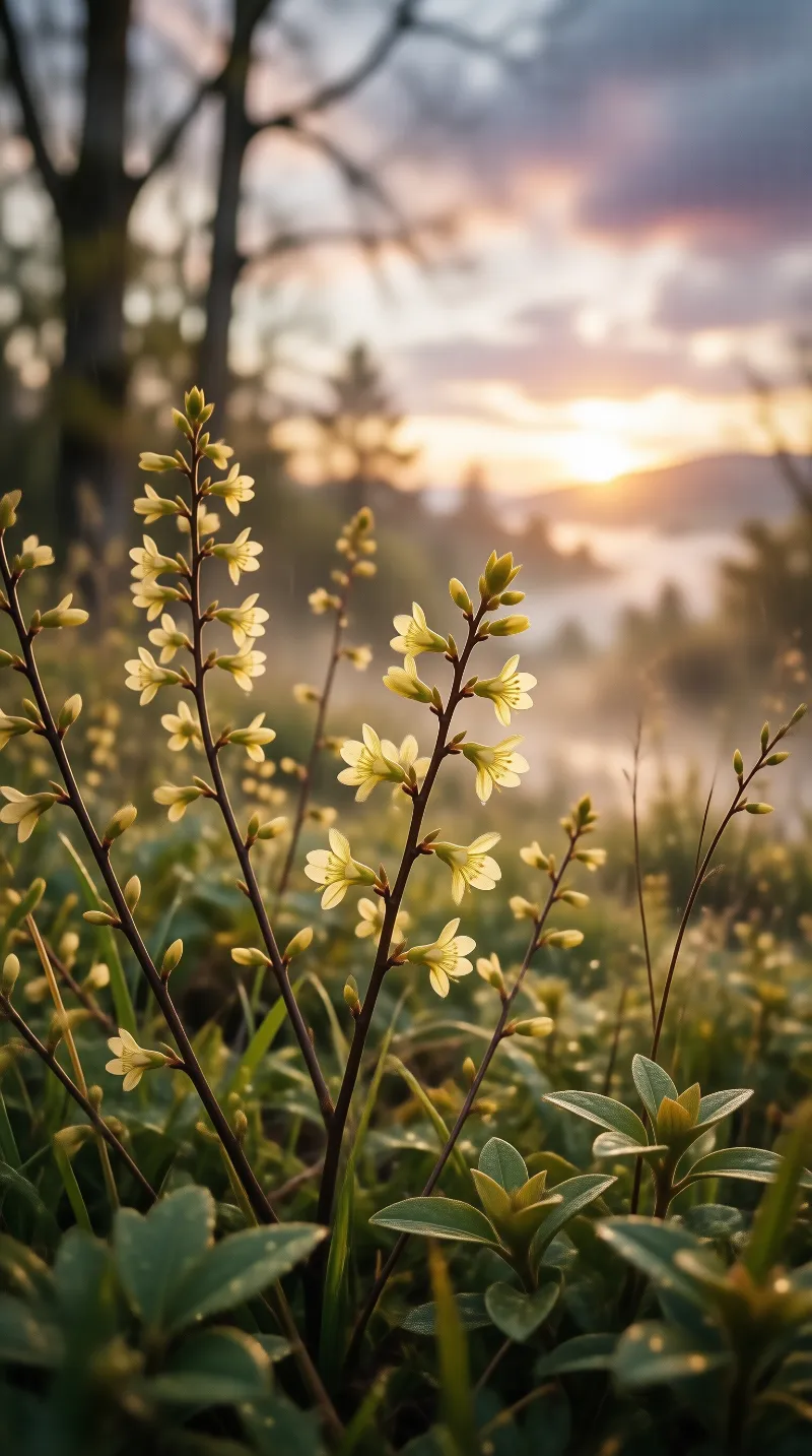 Sunset Wildflower Landscape