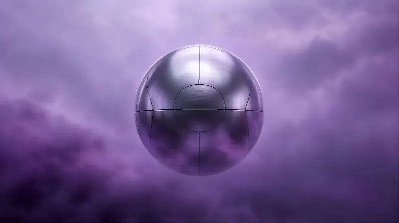 Chrome Sphere in Purple Clouds