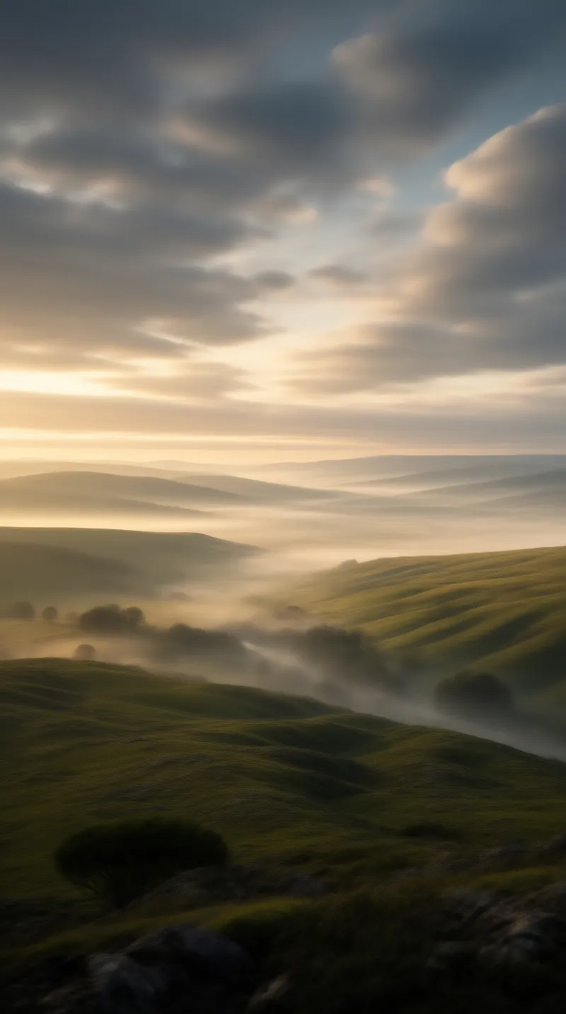 Misty Hills at Dawn