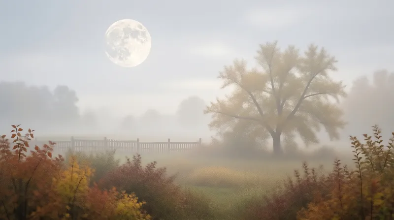 Misty Autumn Moonlight
