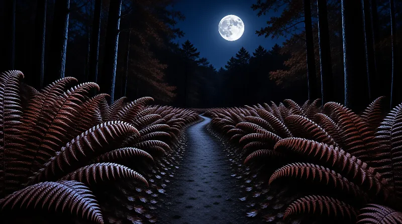Moonlit Forest Path