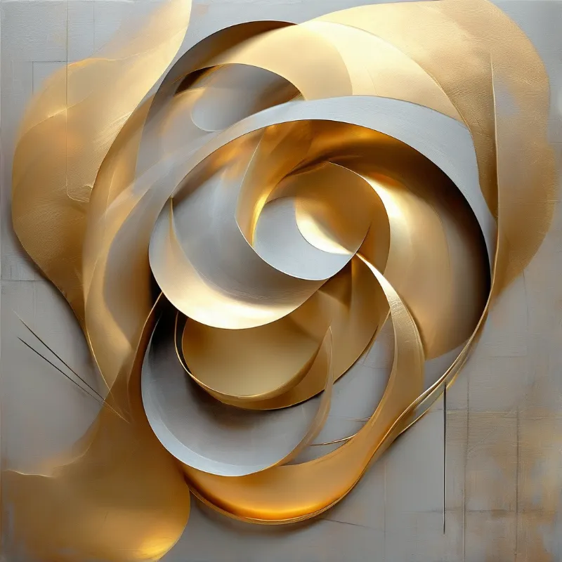 Golden Abstract Swirl Art