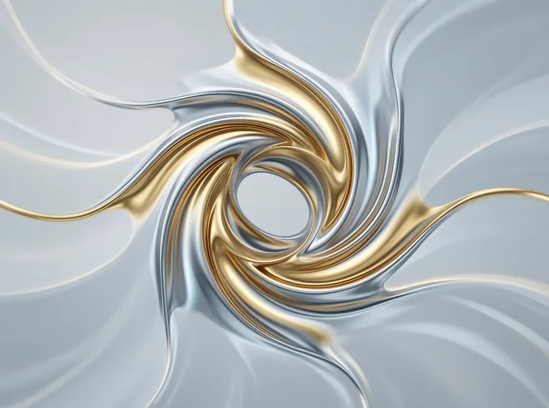 Abstract Gold and Silver Spiral