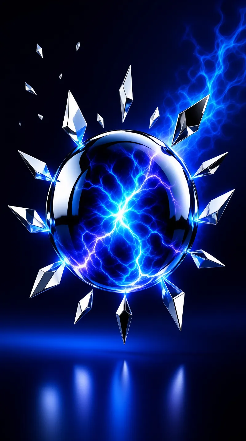 Glowing Blue Energy Sphere
