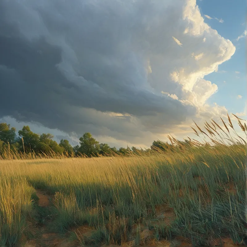 Stormy Wheat Field