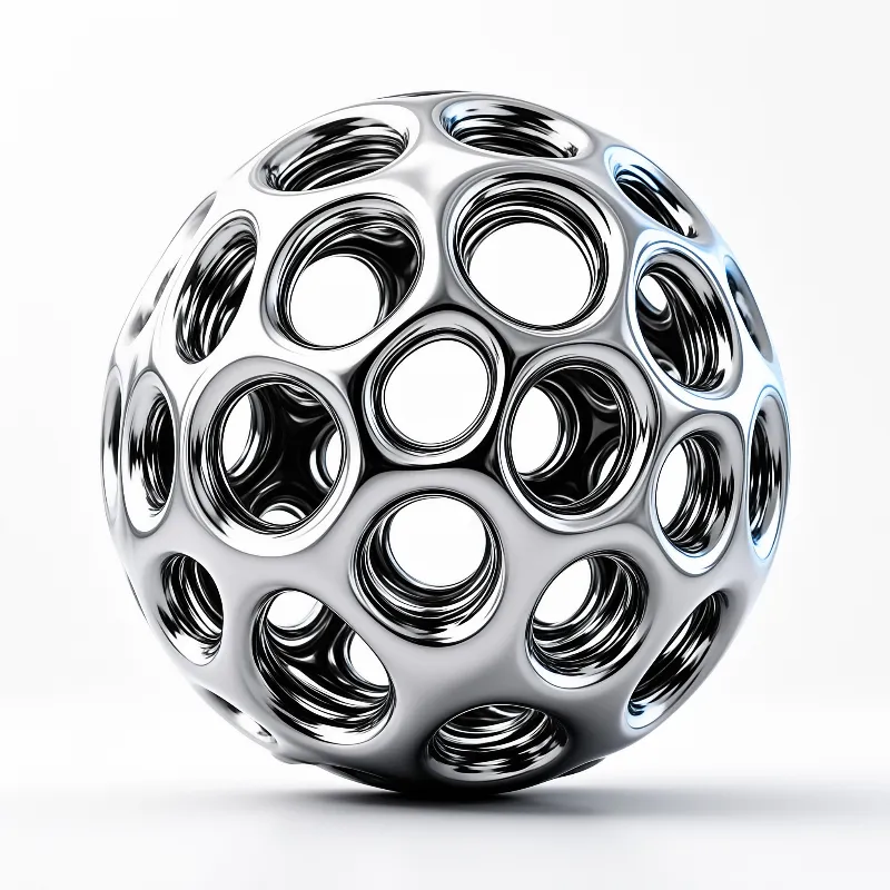 Silver Metal Sphere with Holes