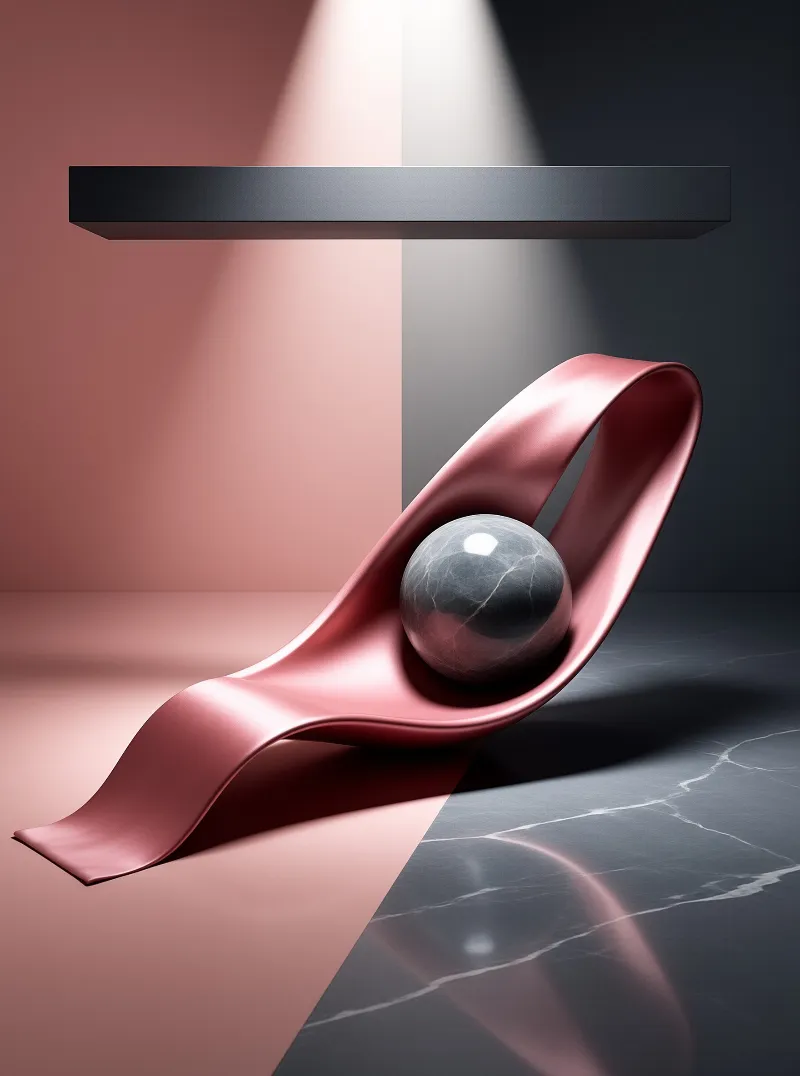 Abstract 3D Ribbon and Sphere