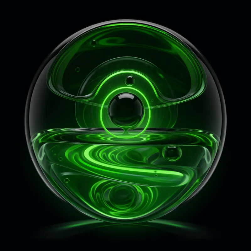 Glowing Green Liquid Sphere