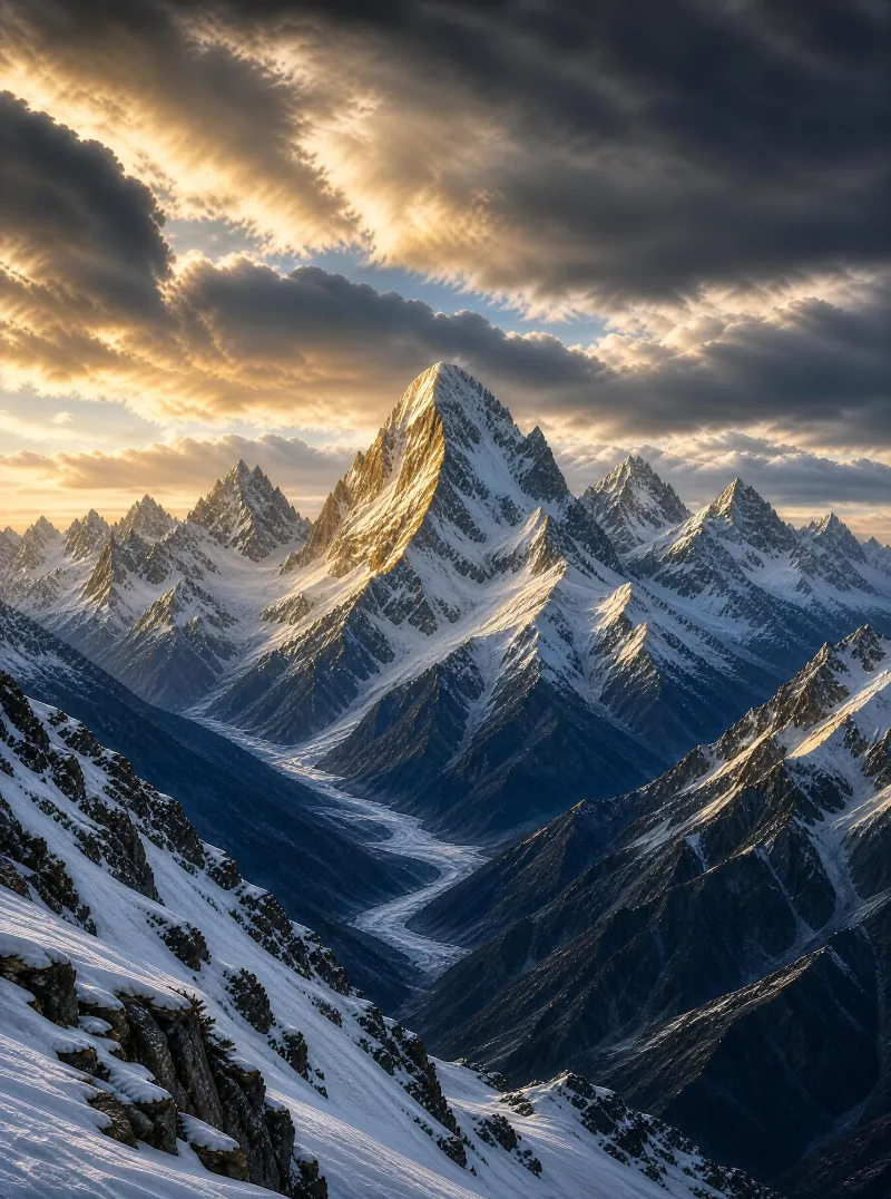 Golden Peaks at Dawn