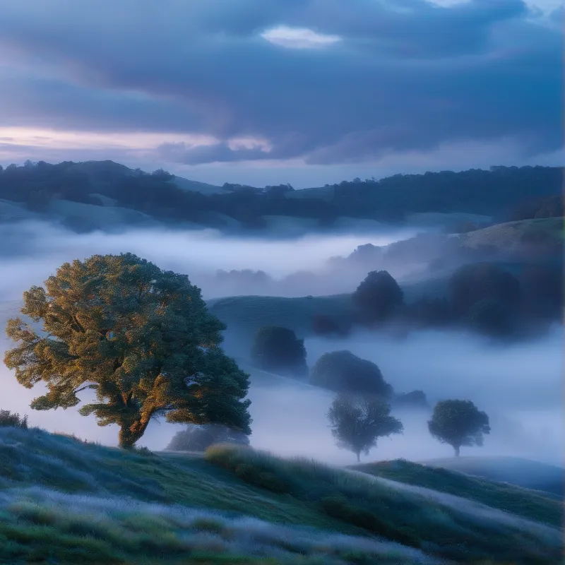 Misty Hills at Dawn