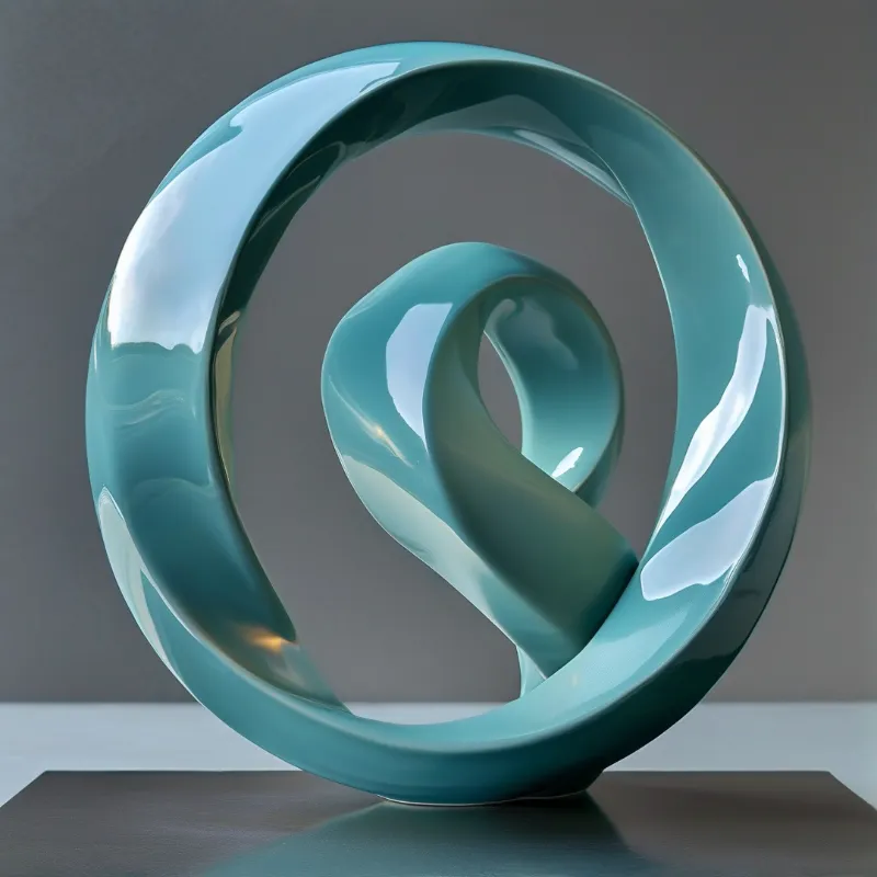 Abstract Teal Sculpture